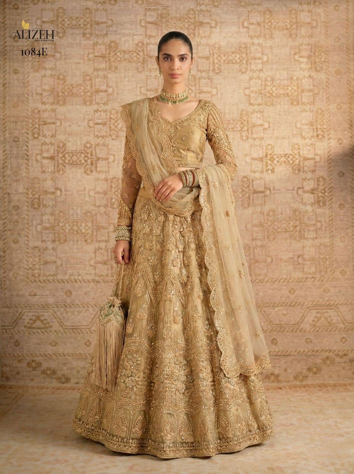 1084 COLOURS BY ALIZEH Indian Traditional Wear Bridal Collection Beautiful Stylish Fancy Colorful Bridal Wear & Occasional Wear Fancy Lehengas At Wholesale Price